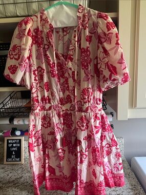 Pink Floral Tiered Summer Dress
